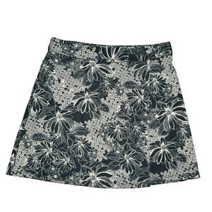 ABERCROMBIE & FITCH Blue White Floral Mini Wrap Skirt Size Small Beach Coverup